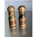 Vintage Wood Hawaii Rainbow Salt & Pepper Shakers