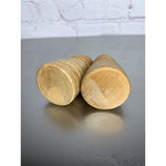 Vintage Beehive Wood Salt & Pepper Shakers Blonde Japan