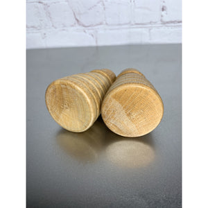 Vintage Beehive Wood Salt & Pepper Shakers Blonde Japan