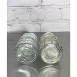 Vintage Clear Glass Salt & Pepper Shakers Waffle Design