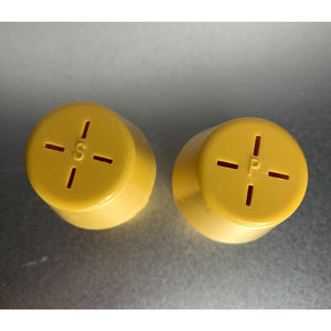 Vintage MCM Plastic Salt & Pepper Shakers Mustard Yellow Luran W. Germany