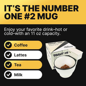 Ceramic Toilet Coffee Mug - Now With Hidden Poop 11-Ounces, Novelty White