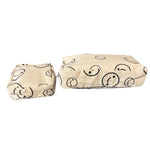 2pcs Corduroy Smile Face Cosmetic Makeup Bags, Aesthetic Organizer Toiletry Bags
