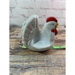 Ceramic Chicken Hen Salt Pepper Shaker Napkin Holder