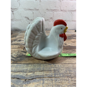 Ceramic Chicken Hen Salt Pepper Shaker Napkin Holder