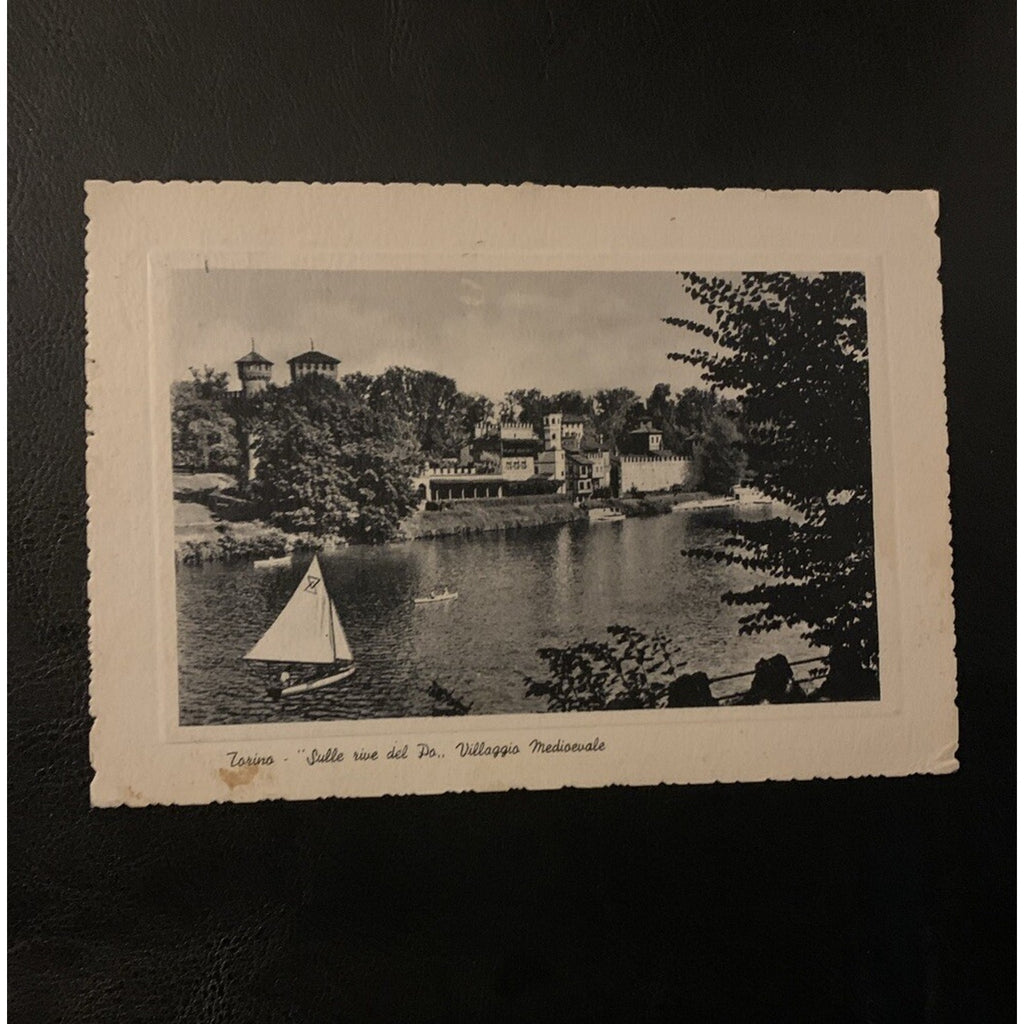 Vintage Torino Along The Banks of the Po..Village Medieval Post Card