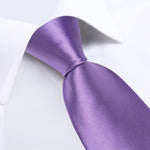 DiBanGu Satin Ties Solid Color Necktie and Pocket Square Tie Clip Formal