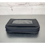 Vintage ID Wallet Change Pouch Credit Card Key Holder Black Zip Around NOS