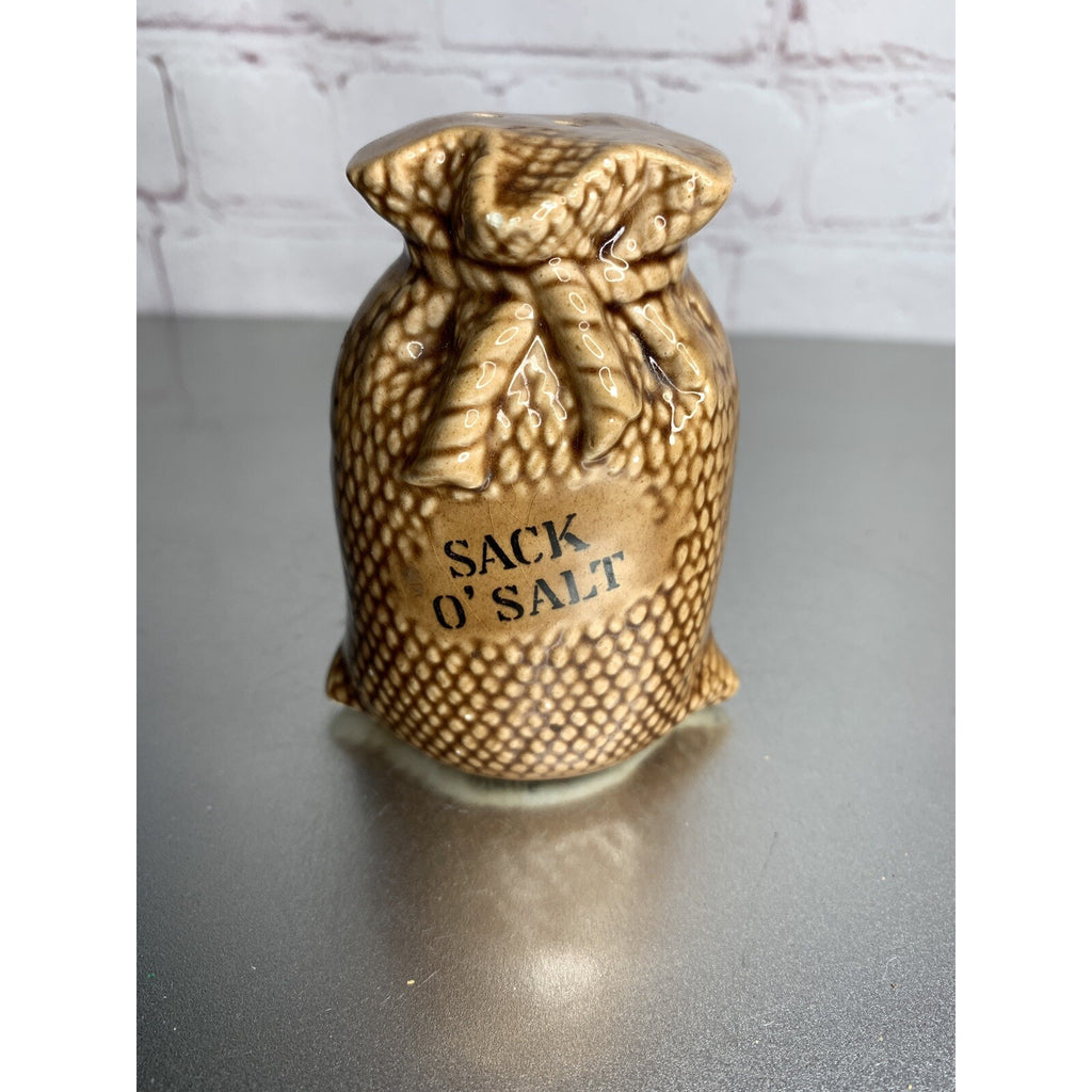 Vintage Ceramic Burlap Sack O’ Salt Shaker Country Farm Rustic Replacement