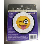 Dimensions Winking TONGUE OUT EMOJI Mini Counted Cross Stitch Kit 3" NEW Sealed