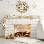 6FT Fall Garland With Artificial White Pumpkins, Berries, Sunflowers and Leaves