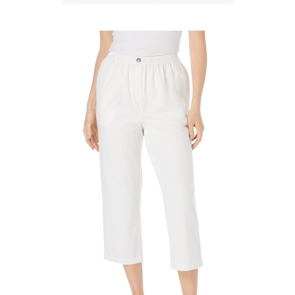 Woman Within Women's Plus Size 32W Denim Capri White -New