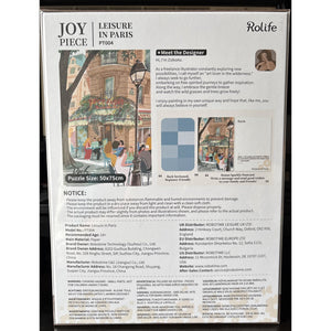 Rolife Leisure In Paris 1000 Piece Puzzle Famous Painting -New-Approx 20”x30”