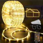 164FT 500 LED Rope String Lights Outdoor Waterproof, Remote 8 Modes, Clear Tube