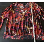 Ashley Stewart Size (22/24) Colorful Earth Tone Floral 3/4 Bell Sleeve Blouse