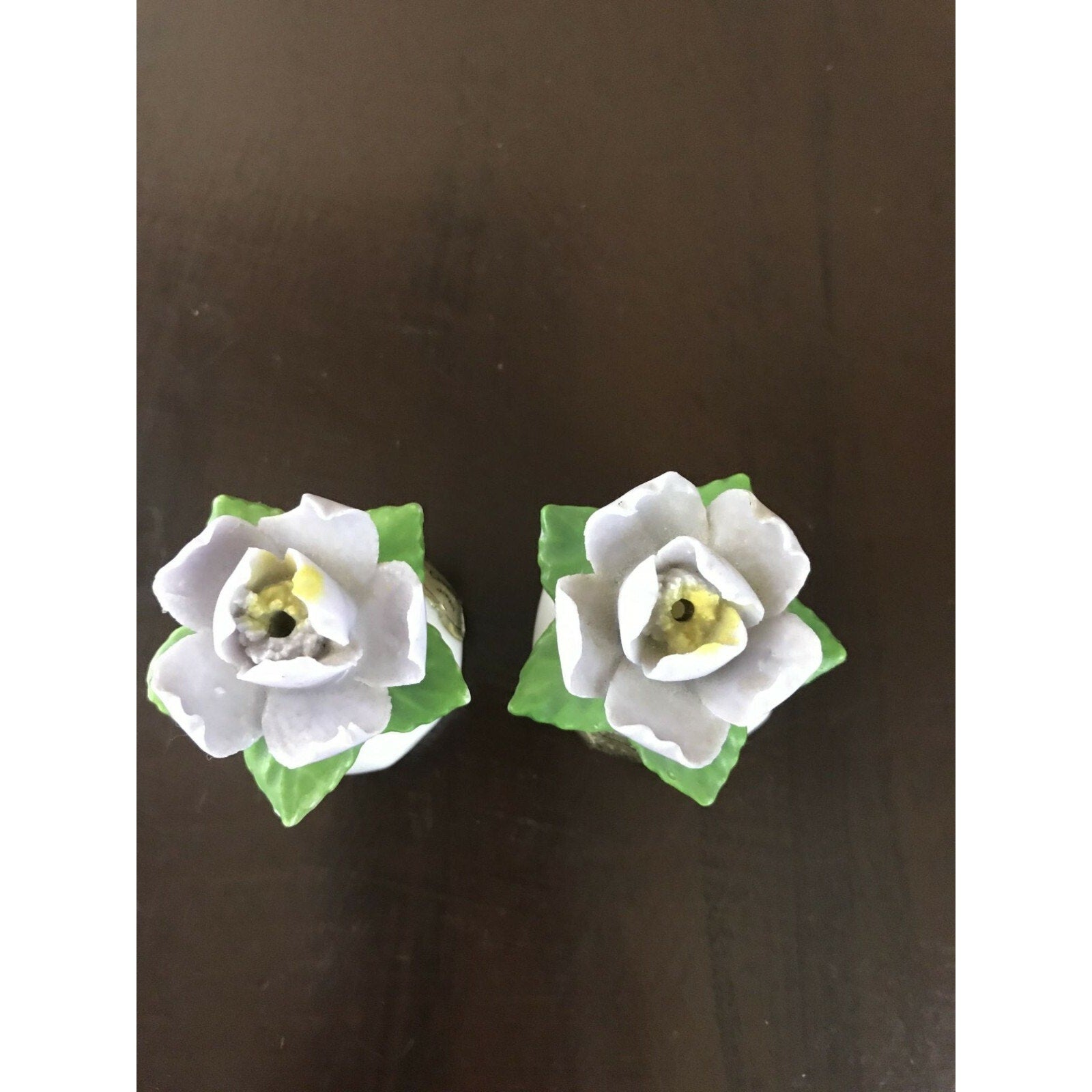 Vintage Fine Diammantine China Rose Salt & Pepper Shakers - Japan