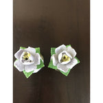 Vintage Fine Diammantine China Rose Salt & Pepper Shakers - Japan