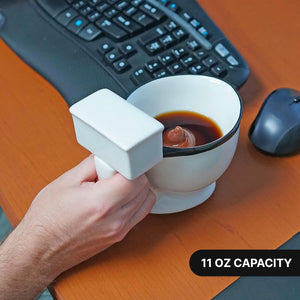 Ceramic Toilet Coffee Mug - Now With Hidden Poop 11-Ounces, Novelty White