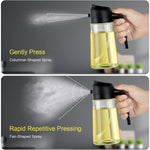 16oz Glass Olive Oil Sprayer - 2 in 1 Spray & Pour Olive Oil Dispenser w/Labels