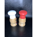 Vintage Large Wood Chef Cat Salt & Pepper Shakers Japan 1950s