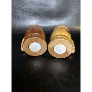 Vintage Wood Burlington Iowa Souvenir Salt & Pepper Shakers