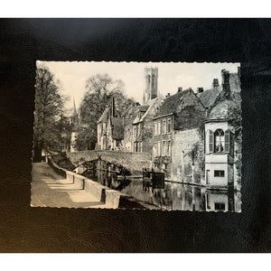 VINTAGE BRUGGE GROENE REL BRUGES BELGIUM BLACK & WHITE POSTCARD