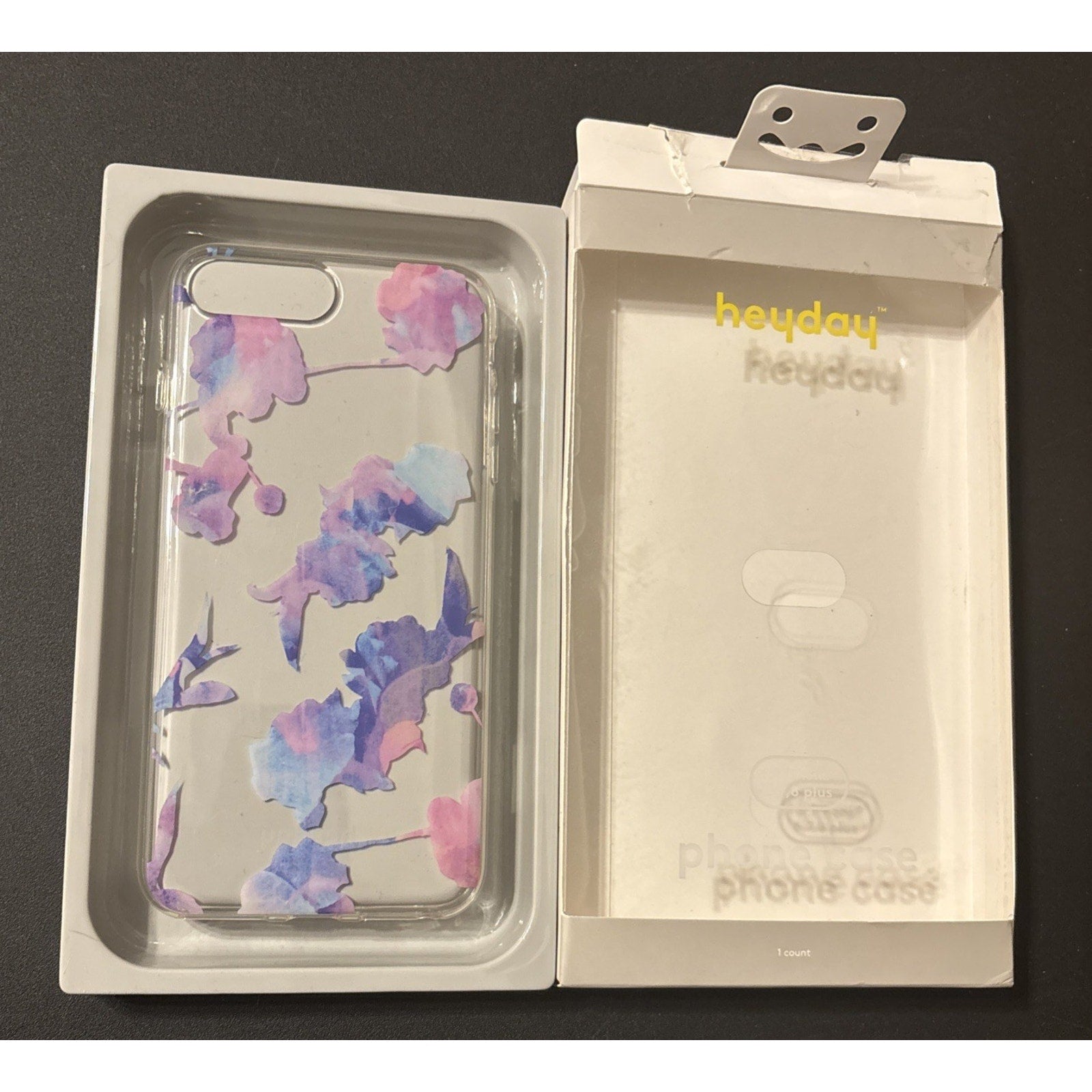 Heyday Phone Case Apple iPhone 6 7 8 Floral Clear Plastic Floral Pink Purple
