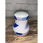 Vtg Ceramic Leaf White Salt Shaker, Blue Purple Leaves, Replacement