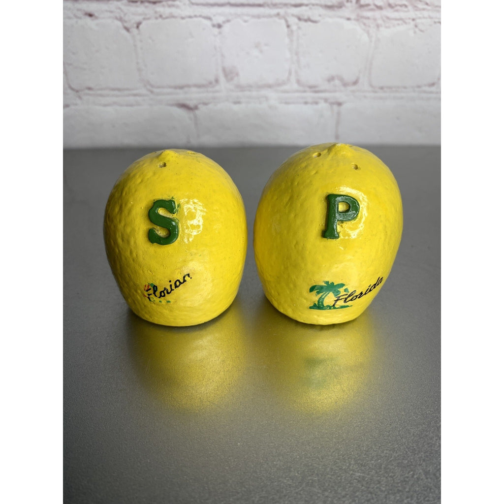 Vintage Florida Lemons Salt & Pepper Shakers Citrus Souvenir