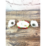 Vintage White Doves In Holly Berry Tray Salt & Pepper Shakers, Russ Berrie Co