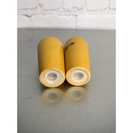 Vintage Wood Yellow Battle of Horseshoe Bend Salt & Pepper Shakers Japan 1960s