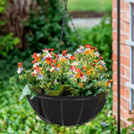 Hanging Planter Basket Liners 4 Pack 14" Round Fabric Liners w/Snaps Woven Black