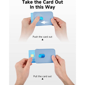 Magnetic Card Wallet Holder w/MagSafe for iPhone 15, 14, 13, Max/Plus/Pro-Blue