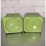 Vintage Bee Plastics Salt & Pepper Shakers Avocado Green Large 1960s