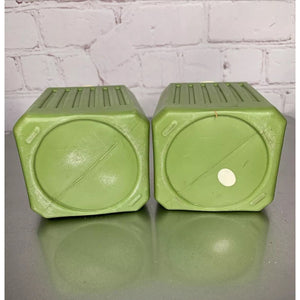 Vintage Bee Plastics Salt & Pepper Shakers Avocado Green Large 1960s