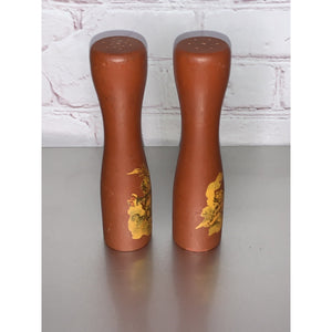 Vintage Mid Century Wooden Novelty Salt & Pepper Shakers