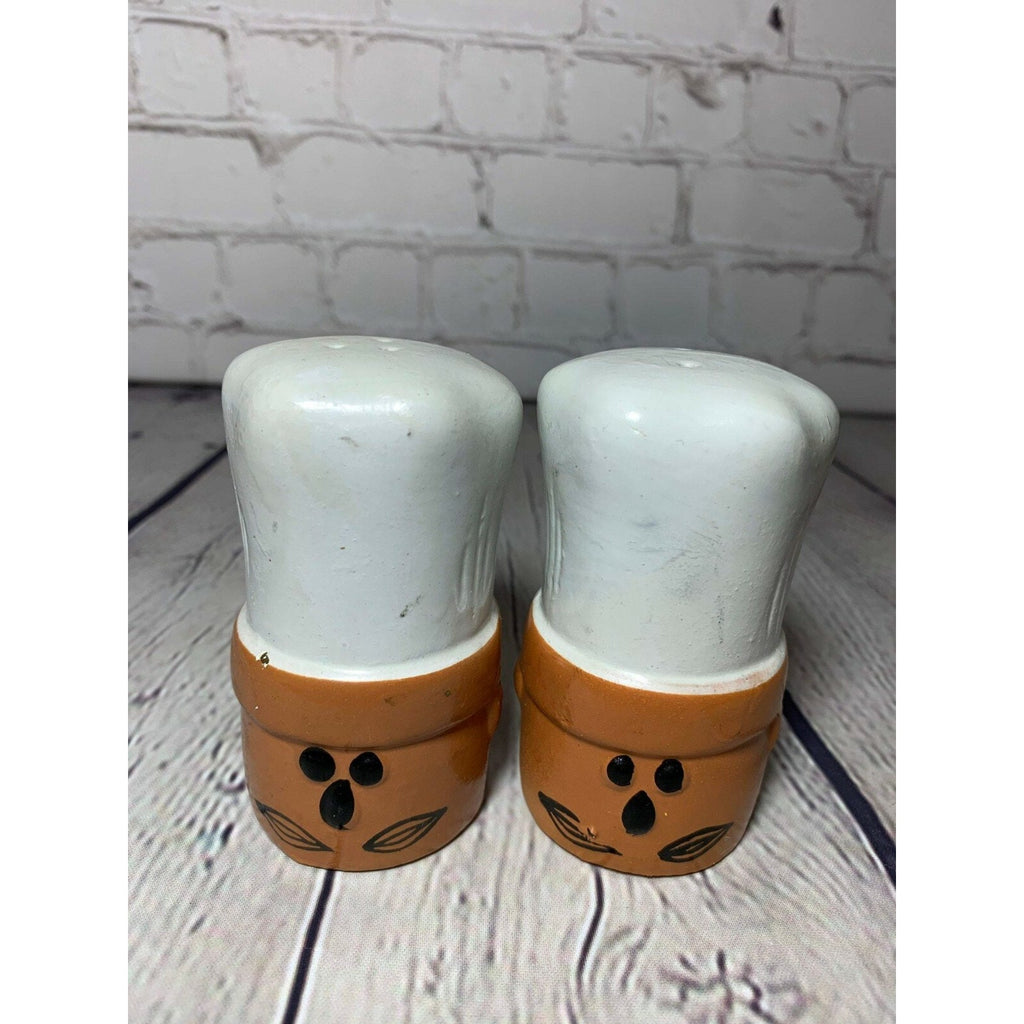 Vintage Ceramic Pottery Large Chef Hat/Head Salt & Pepper Shakers