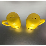 Vintage Large Yellow Stovetop Salt & Pepper Shakers Mug Style Japan