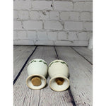 Vintage MCM White Rose Vines Handpainted Fine Porcelain Salt & Pepper Shakers