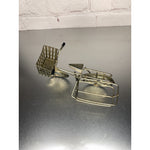 Vintage Goldtone Bicycle Salt & Pepper Shaker Toothpick Caddy/Holder