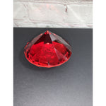 Ohio Ball Large Art Glass Ruby Red Diamond Shaped Paperweight 3 1/2” Round