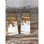Vintage Bavaria Miniature White Gold Salt & Pepper Shakers Porcelain 1 3/4”