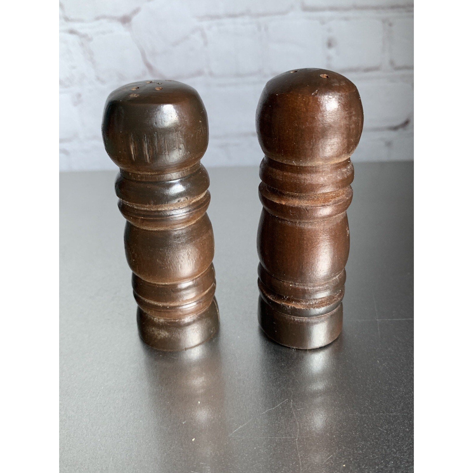 Vintage MCM Wood Salt & Pepper Shaker Classic Japan