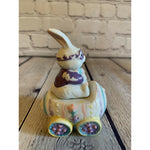 Vintage Ceramic Motorcycle Easter Bunny on Motorcycle Easter Egg-1990’s