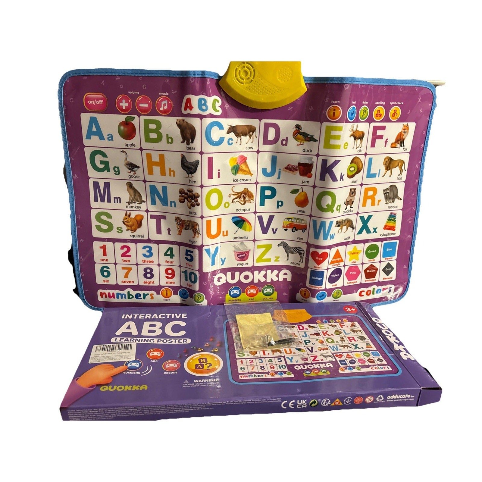 Alphabet Learning Interactive Poster Wall Chart for Children Ages 3+