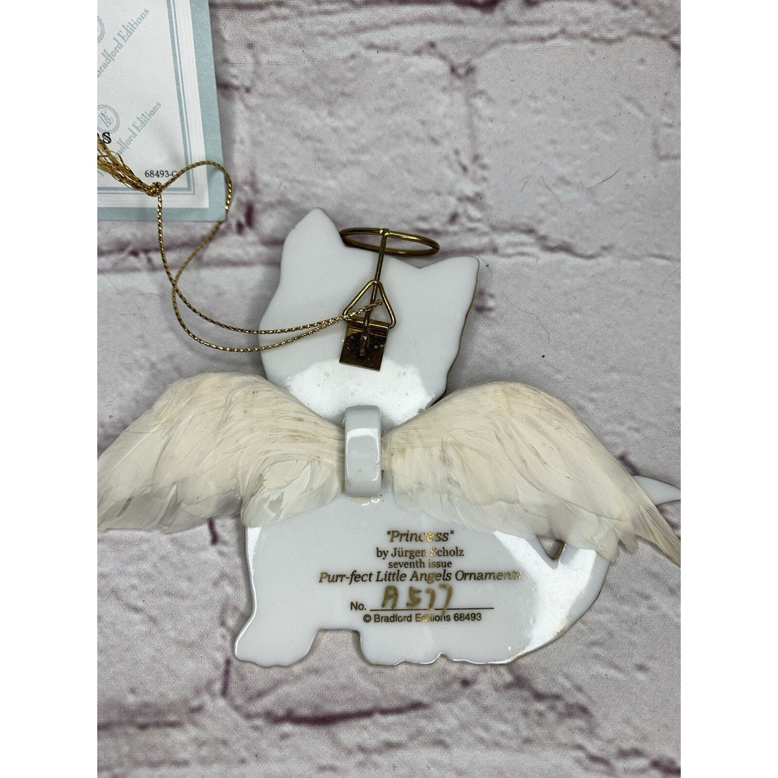 Bradford Editions Purr-fect Little Angels Ornaments (2) Princess & Chloe w/COA