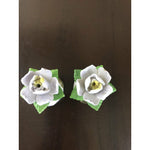 Vintage Fine Diammantine China Rose Salt & Pepper Shakers - Japan