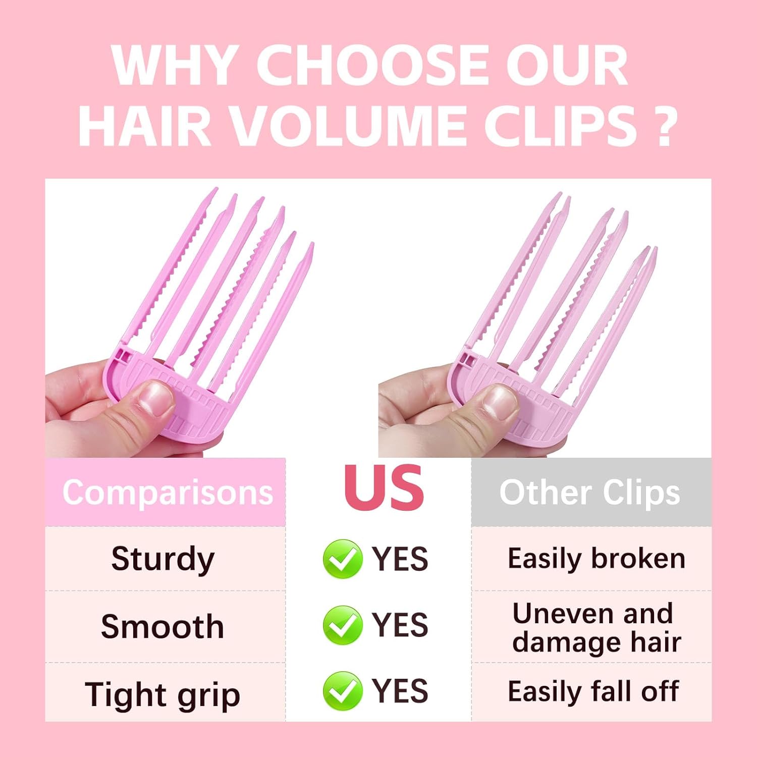 2PCS Volumizing Hair Clips, Hair Volume, Fluffy Bangs, Clip Styling Combs,