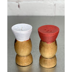 Vintage Wood Chef Salt & Pepper Shakers Japan Mini