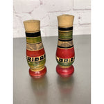 Vintage Wood Florida Salt & Pepper Shakers Round Stripe Design